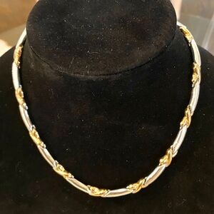Vintage Napier Two Tone Gold & Silver Braided Necklace